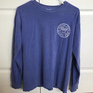 Purple Long Sleeve Ocean City Beach Shirt Medium